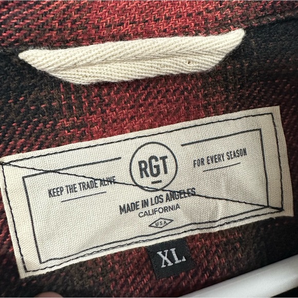 RGT Rogue Territory Shirt Mens XL Red Black Plaid Flannel Outdoors USA - Picture 7 of 8